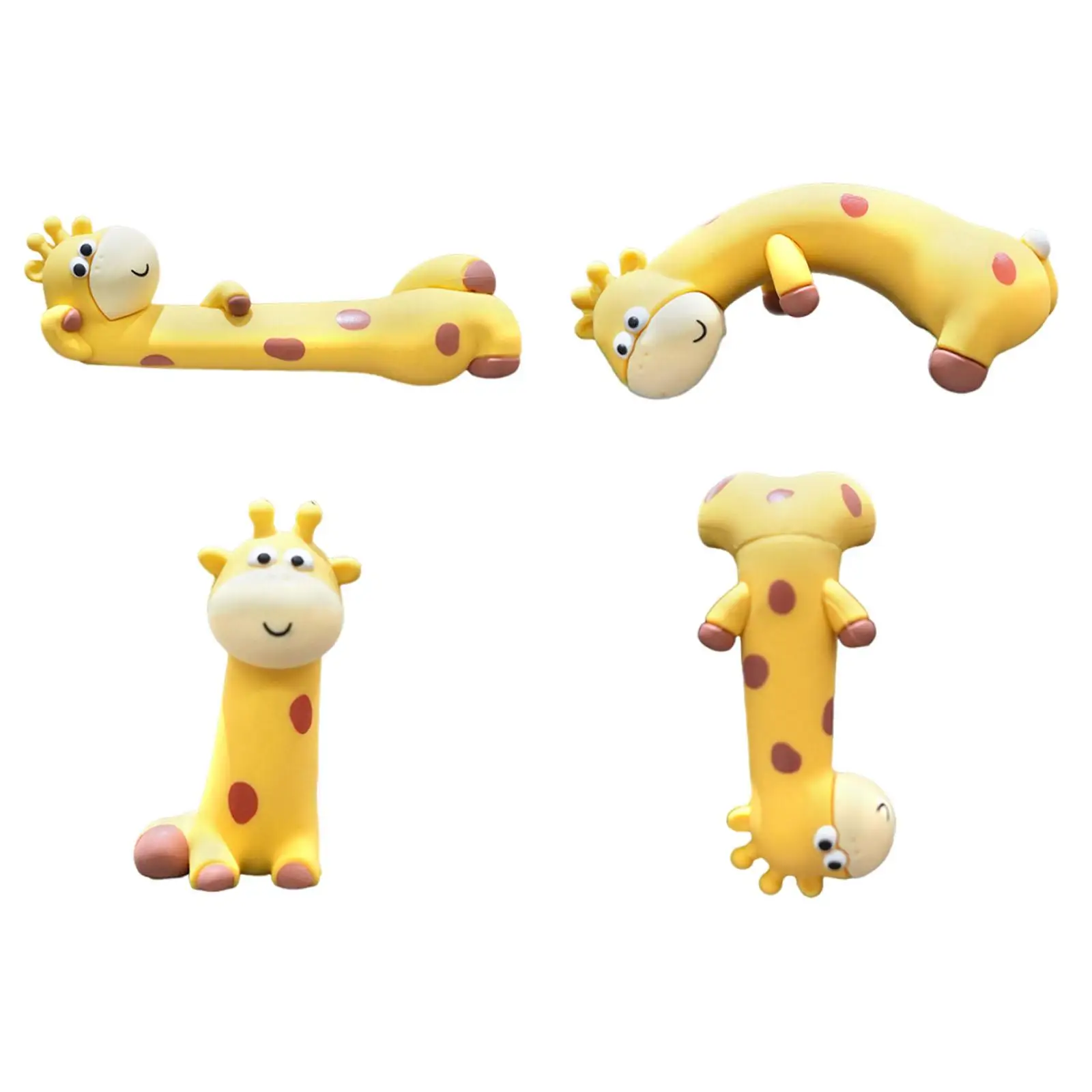 4Pcs Playful Giraffe Figurines Collection Car Dashboard Decor Lightweight Multifunctional Computer Screen Decoration