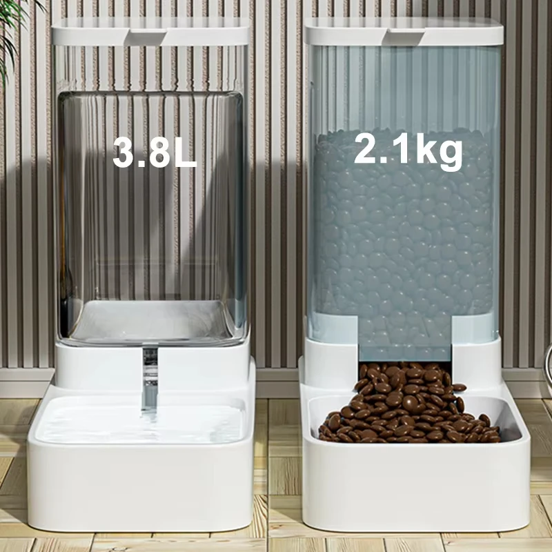Alimentador automático para mascotas de gran capacidad, dispensador de agua para perros y gatos, dispensador de almacenamiento de alimentos, bebedero duradero para gatos, alimentador para perros - imagen 2