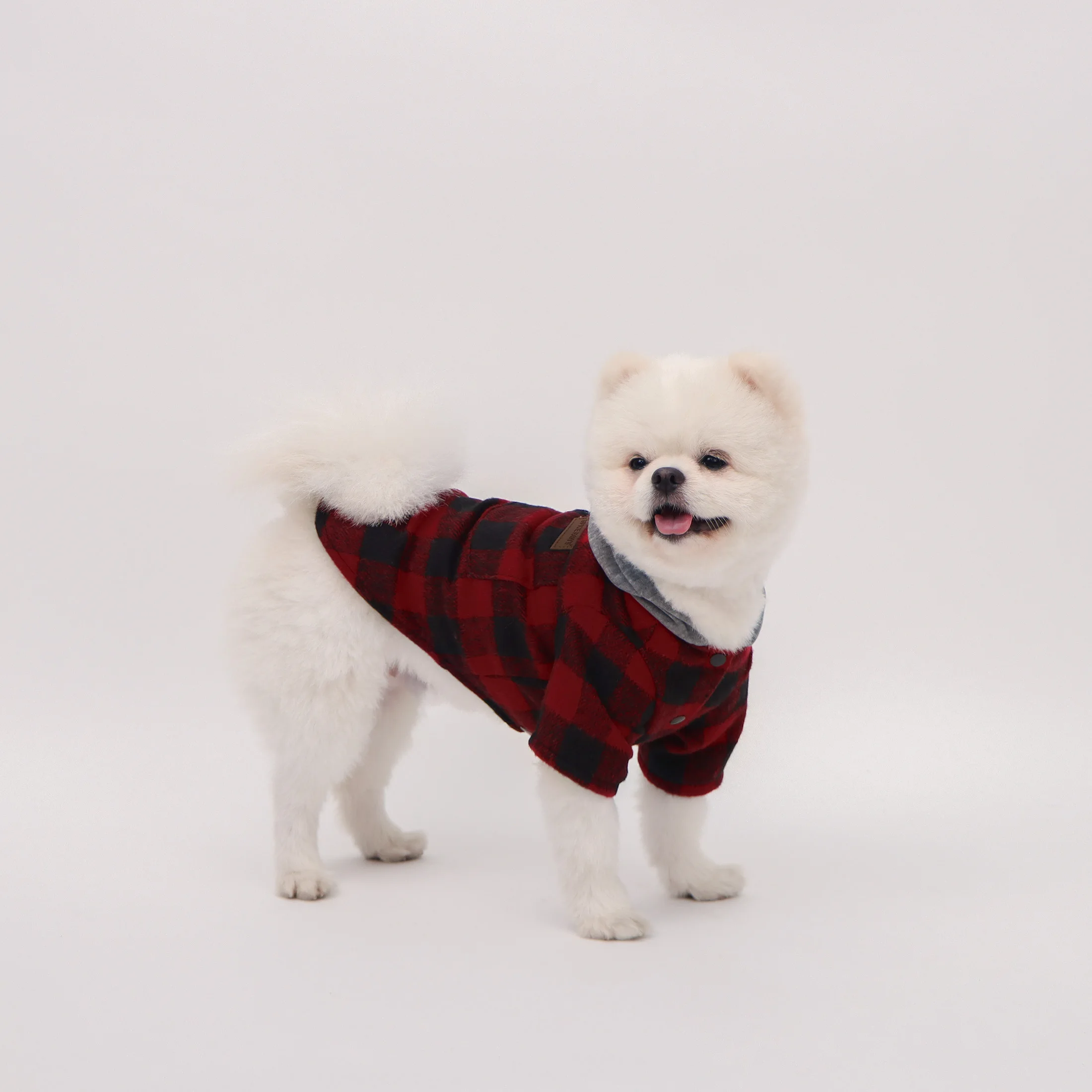 Abrigo forro polar cuadros para perros y gatos otoño invierno