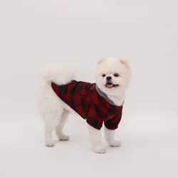 Abrigo forro polar cuadros para perros y gatos otoño invierno
