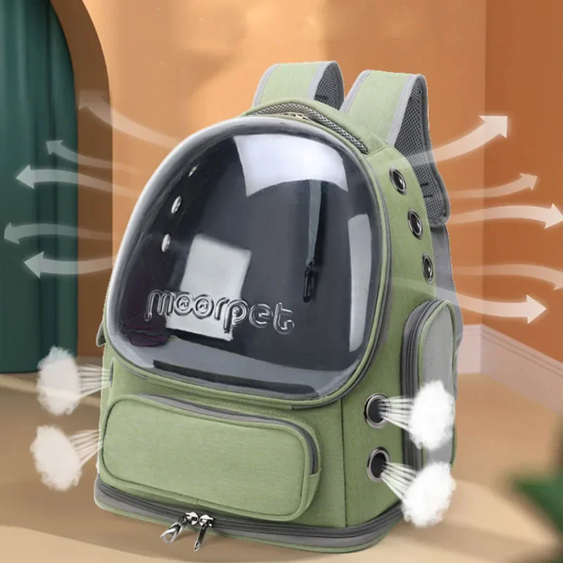 Bolsa transportadora transparente para mascotas, bolso de viaje al aire libre para gatos, mochila con cápsula espacial, bolso de hombro doble transpirable para perros y gatos - imagen 3