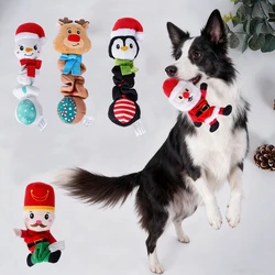 Juguete navideño para mascotas con chirrido para perros pequeños y medianos, cachorro masticable de felpa, perro grande, muñecos que juegan, limpieza de dientes, juguetes para mascotas