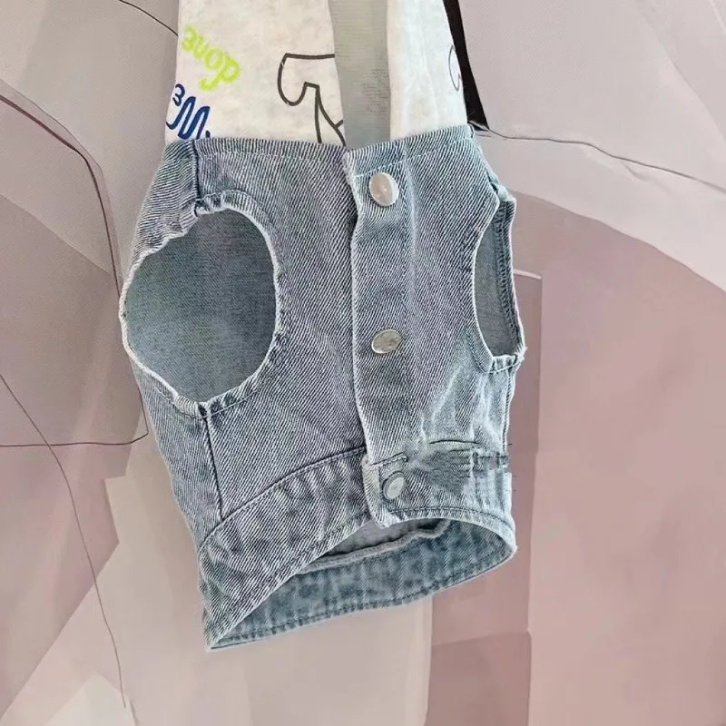 Ropa vaquera para perros pequeños, abrigo vaquero para mascotas, chaqueta vaquera, chaleco, trajes para cachorros y gatos, XS-2XL - imagen 2