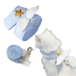 Arnés chaleco con alas de ángel y correa para gatos y perros