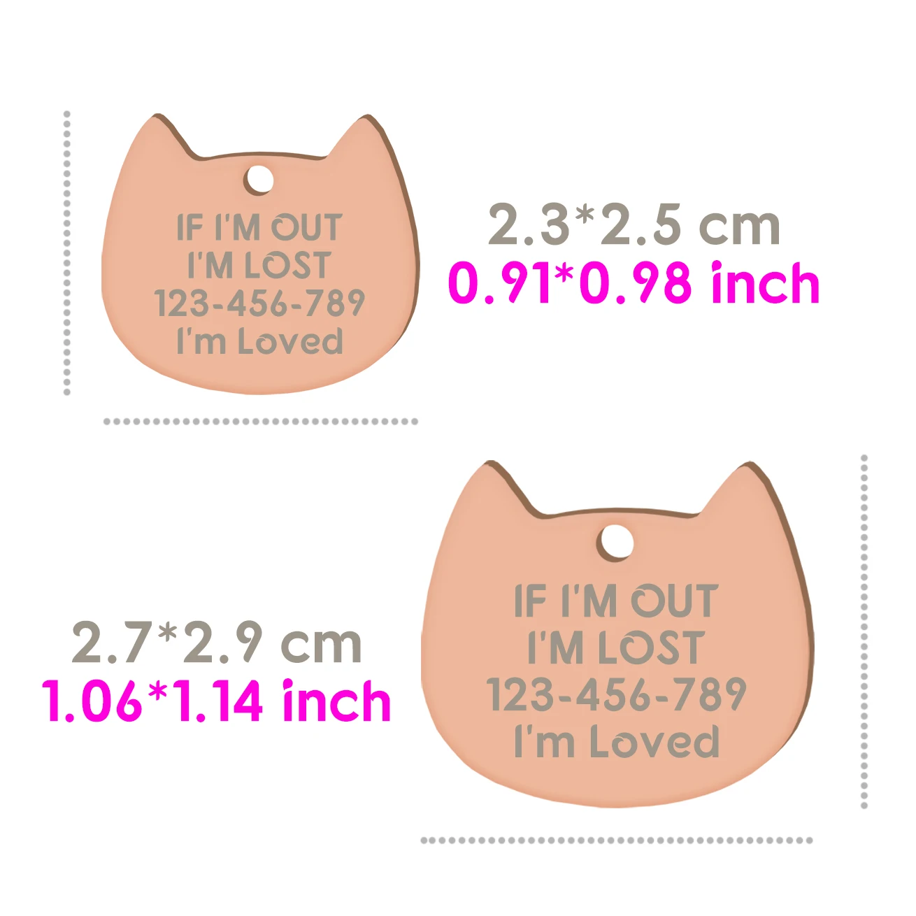 Etiquetas de identificación para gatos y perros en acero inoxidable - imagen 5