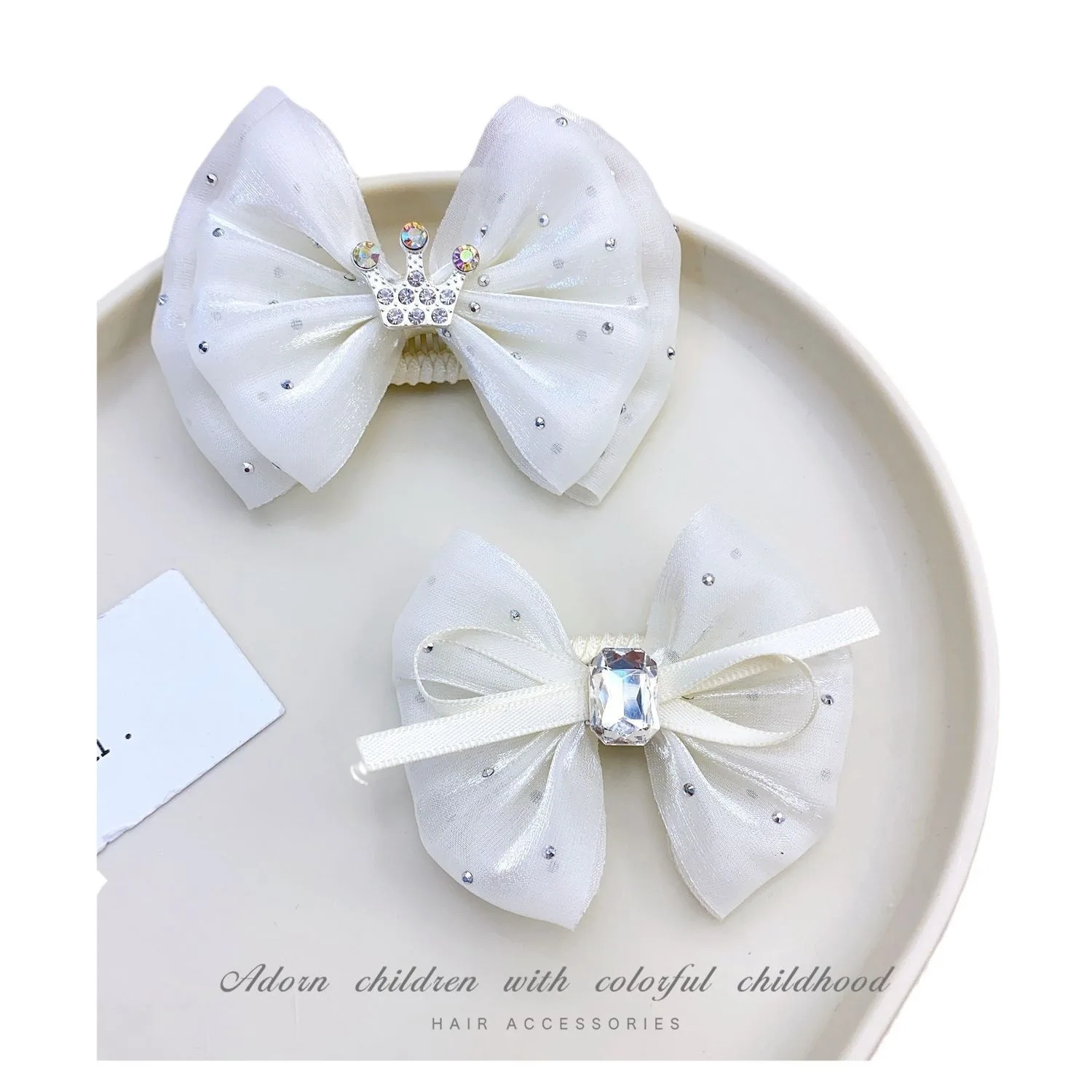 Pinza para el pelo para mascotas, lazo de mariposa hecho a mano, pinza para el pelo de diamante roto, decoración de peluche Yorkshire, accesorios para perros y cachorros - imagen 4