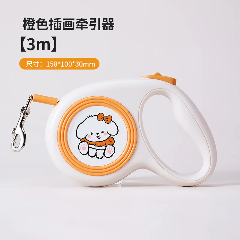New Retractable Leash Cute Illustration Pattern Dog Leash Automatic Retractable Dog Rope Pet Products - imagen 5