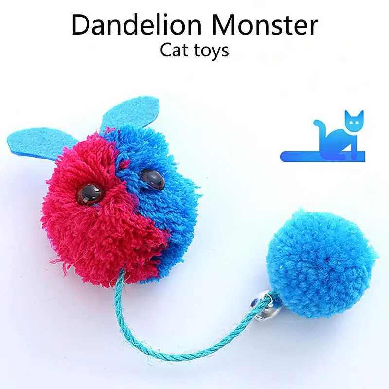 Bolas de peluche esponjosas para gatos, juguete de felpa suave para gatitos, juego interactivo, bola silenciosa para interiores - imagen 3