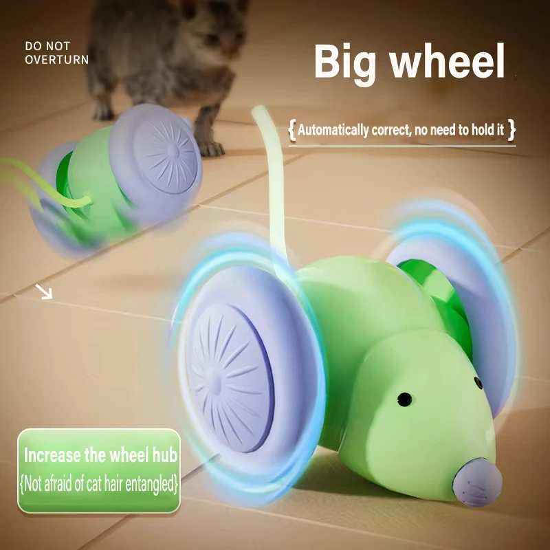 Ratón eléctrico para coche, juguetes interactivos para gatos, rompecabezas automático recargable con productos inteligentes para evitar obstáculos para mascotas - imagen 4