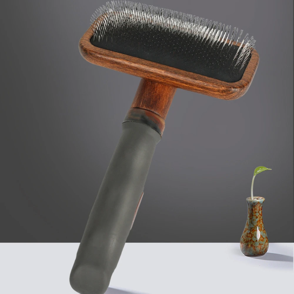 Peine para perros, removedor de pelo para mascotas, cepillo de madera para perros, cepillo de masaje para gatos, peines de cuidado para perros, limpieza de pelo largo, suministros para mascotas