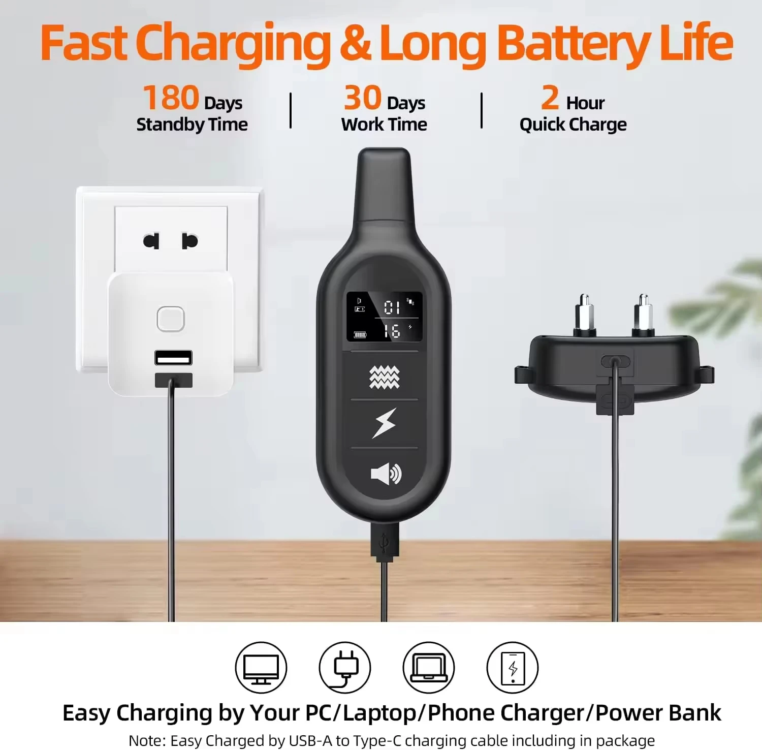 Paipaitek Collar de entrenamiento para perros de 1000M, Collar eléctrico impermeable para perros de todos los tamaños, Collar antiladridos recargable para entrenamiento de perros - imagen 5