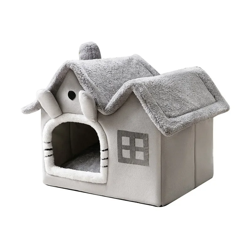 Casa plegable para gatos, cama cálida de invierno para Chihuahua, cueva, cesta para gatos para perros pequeños, cama suave y cálida para gatos, estera, perrera, casa para cachorros, sueño profundo - imagen 2