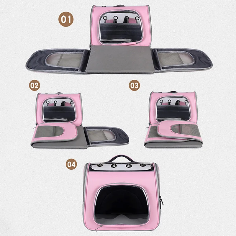 Bolsa de transporte para gatos, mochila de viaje al aire libre para gatos, perros pequeños, bolsa de transporte transpirable para gatos, adecuada para gatos dentro de 7,5 kg - imagen 4