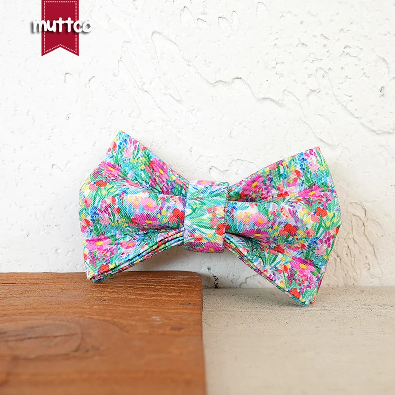 MUTTCO Venta al por menor Hermoso diseño de patrón de flores lindo collar hecho a mano Diseño único PINTURA ROSA GARDEN Collar de gato 2 tamaños UCC202 - imagen 5