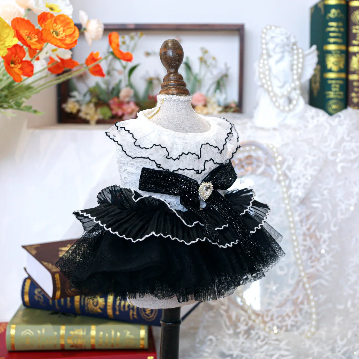 Falda abombada de malla para mascotas, vestido de boda suave y bonito a la moda para perros y gatos, vestidos para perros pequeños, ropa para cachorros - imagen 3