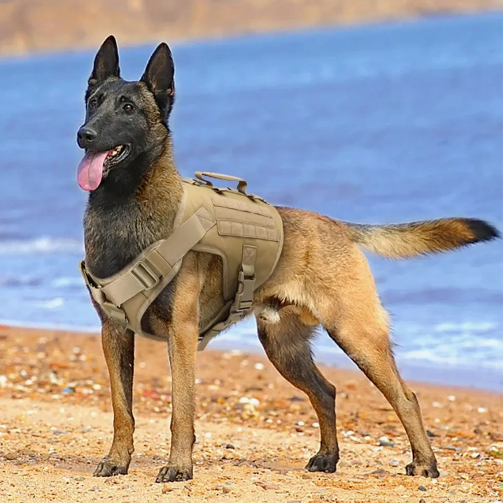 Conjunto de arnés y correa para perros de estilo militar, chaleco transpirable sin tracción con Kit de accesorios tácticos para entrenamiento de perros y caminar al aire libre - imagen 5
