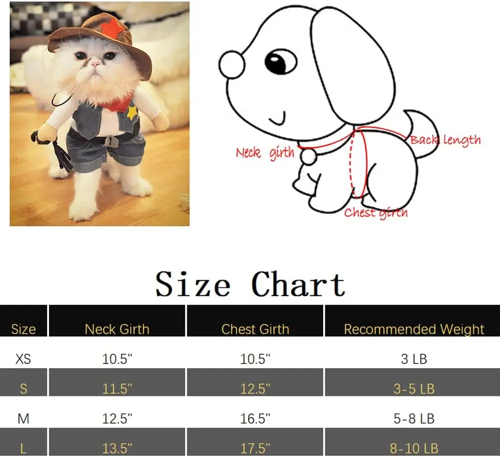 Divertido disfraz de Halloween para perros y gatos, ropa de vaquero para perros, disfraces para perros pequeños, accesorios para Cosplay de gatos - imagen 5