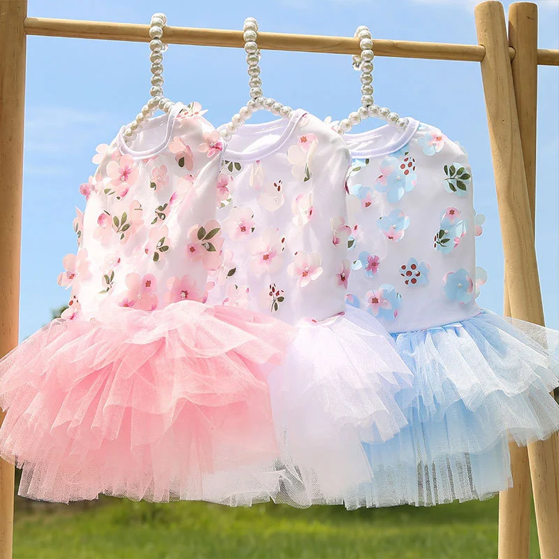 Vestido tutú floral para perros pequeños – Chihuahuas y Terrier - imagen 3