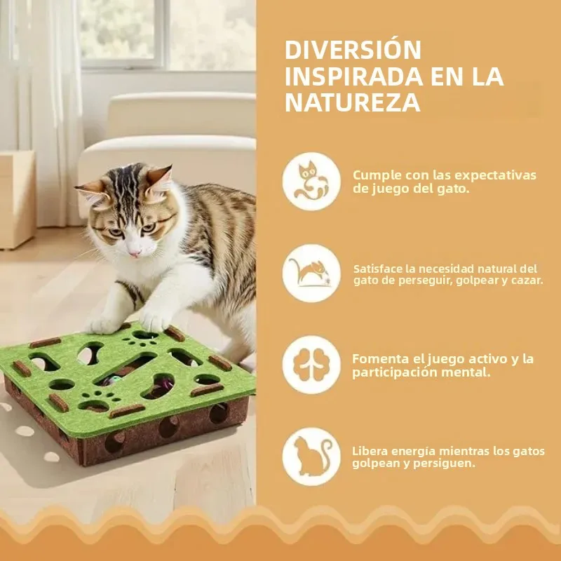 Caja de ejercicios de fieltro de juguete rompecabezas para gatos de interior con pelota-simulación de entretenimiento y caza para deportes y entretenimiento de gatos - imagen 4