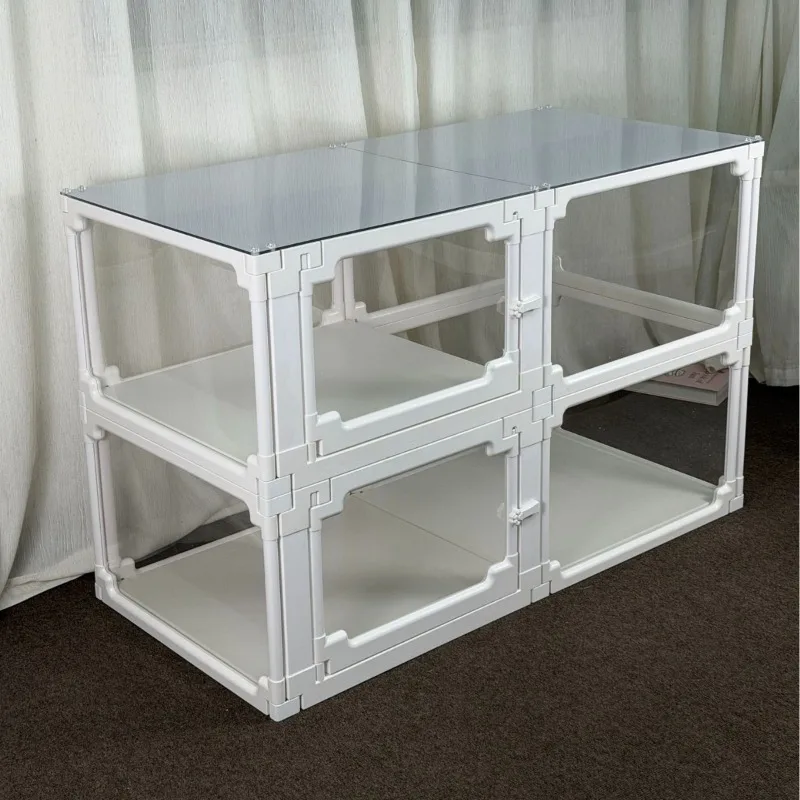 Jaula de valla para mascotas de doble capa para interiores, 40 + 40CM, jaula transparente para perros y gatos, perrera para perros pequeños, jaulas de lujo, suministros de muebles para mascotas - imagen 2