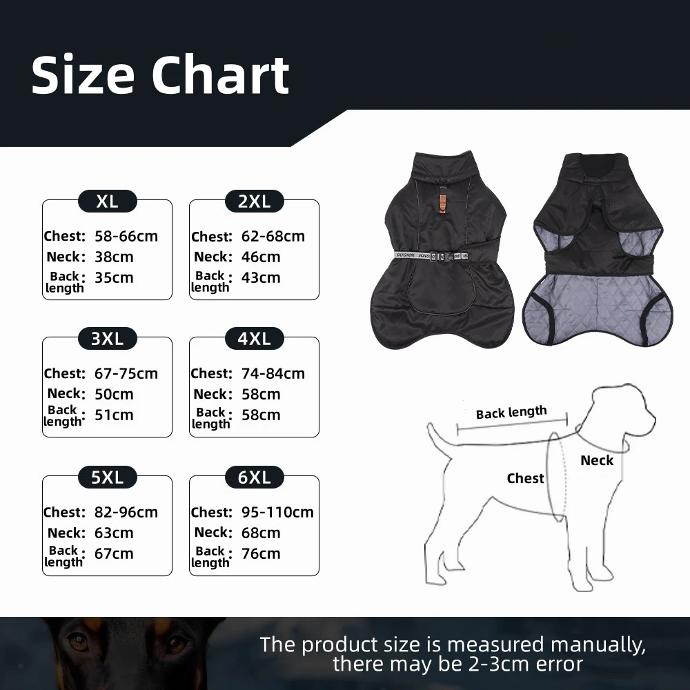 Chaqueta cálida de invierno para perros, ropa para mascotas para perros medianos y grandes, impermeable, reflectante a prueba de viento, trajes de invierno para perros, novedad de 2024 - imagen 3