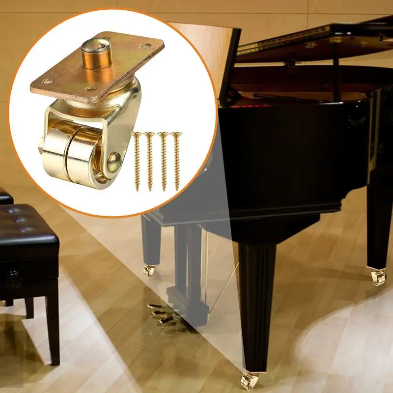 Ruedas dobles Ruedas para muebles estables y seguras Ruedas duraderas con placa de metal Accesorios para piano de fácil movimiento para marcos de piano - imagen 5