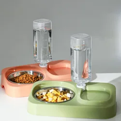 Comederos dobles en acero inoxidable para perros y gatos domesticos