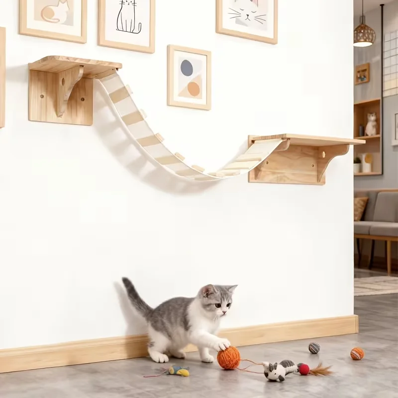 Estante escalón de pared para gatos con plataformas