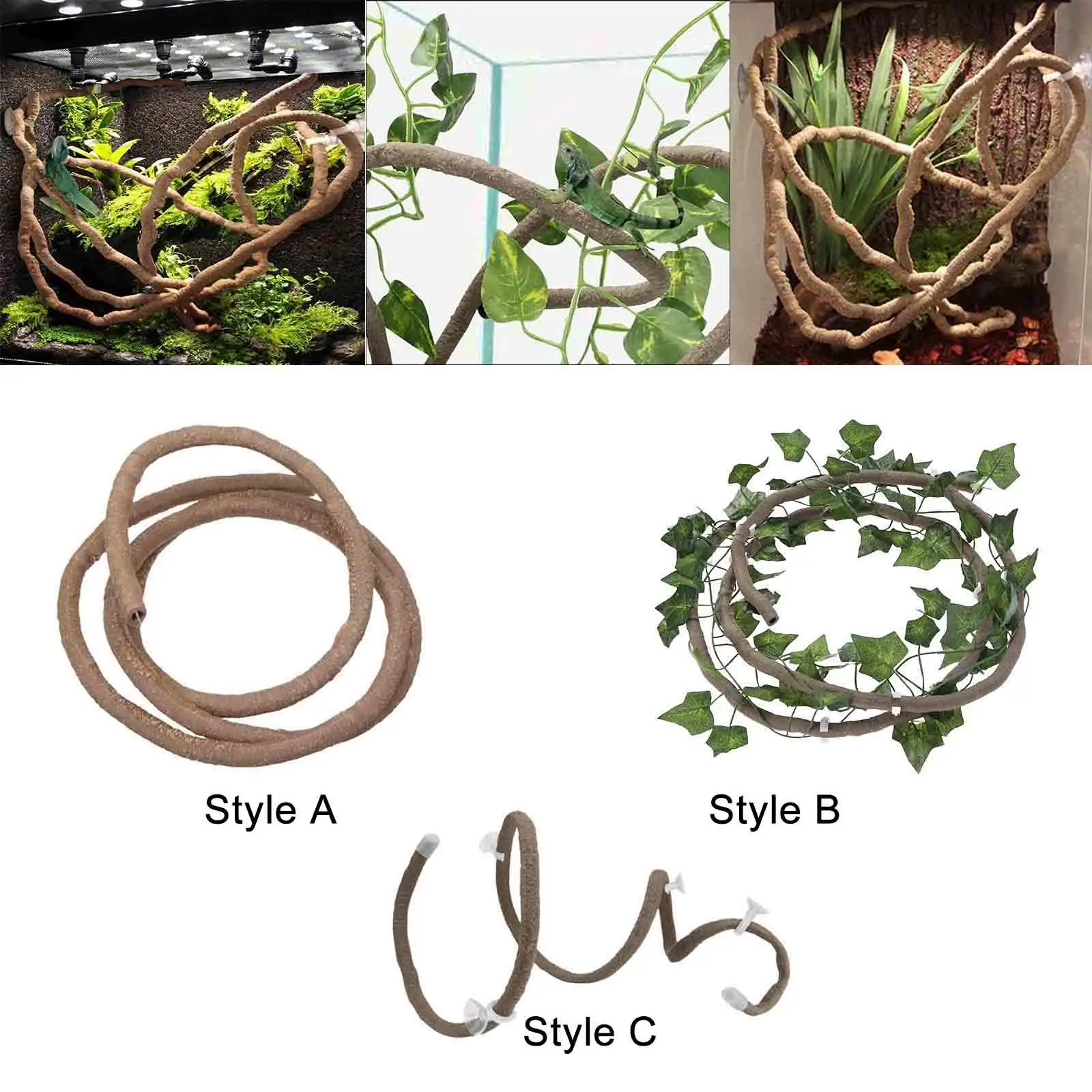 Plantas trepadoras artificiales para terrario de geckos y camaleones - imagen 3