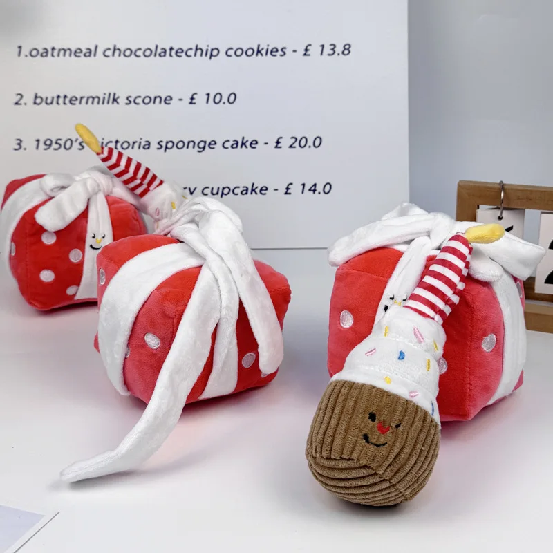 Caja de regalo de comida oculta para perros, juguete con olors, sonidos, comida lenta, pastel de cumpleaños, accesorios para cachorros para perros pequeños - imagen 4