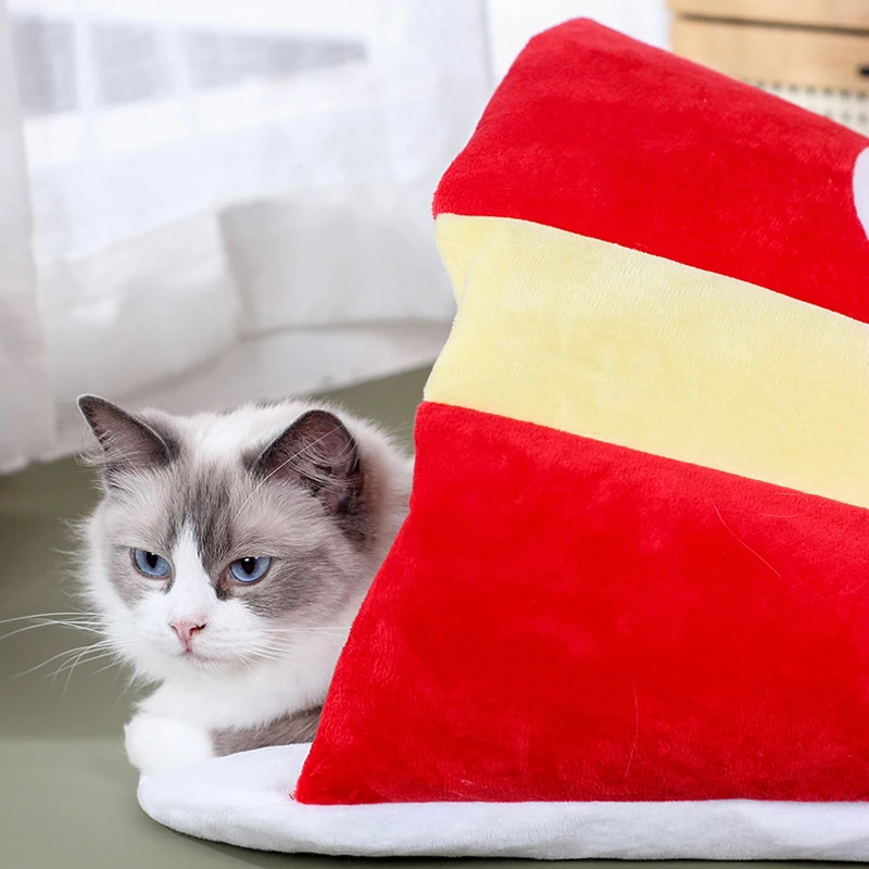 Cama suave y cálida para mascotas, casa de invierno para gatos, saco de dormir autocalentable, cueva interior para cachorros - imagen 5