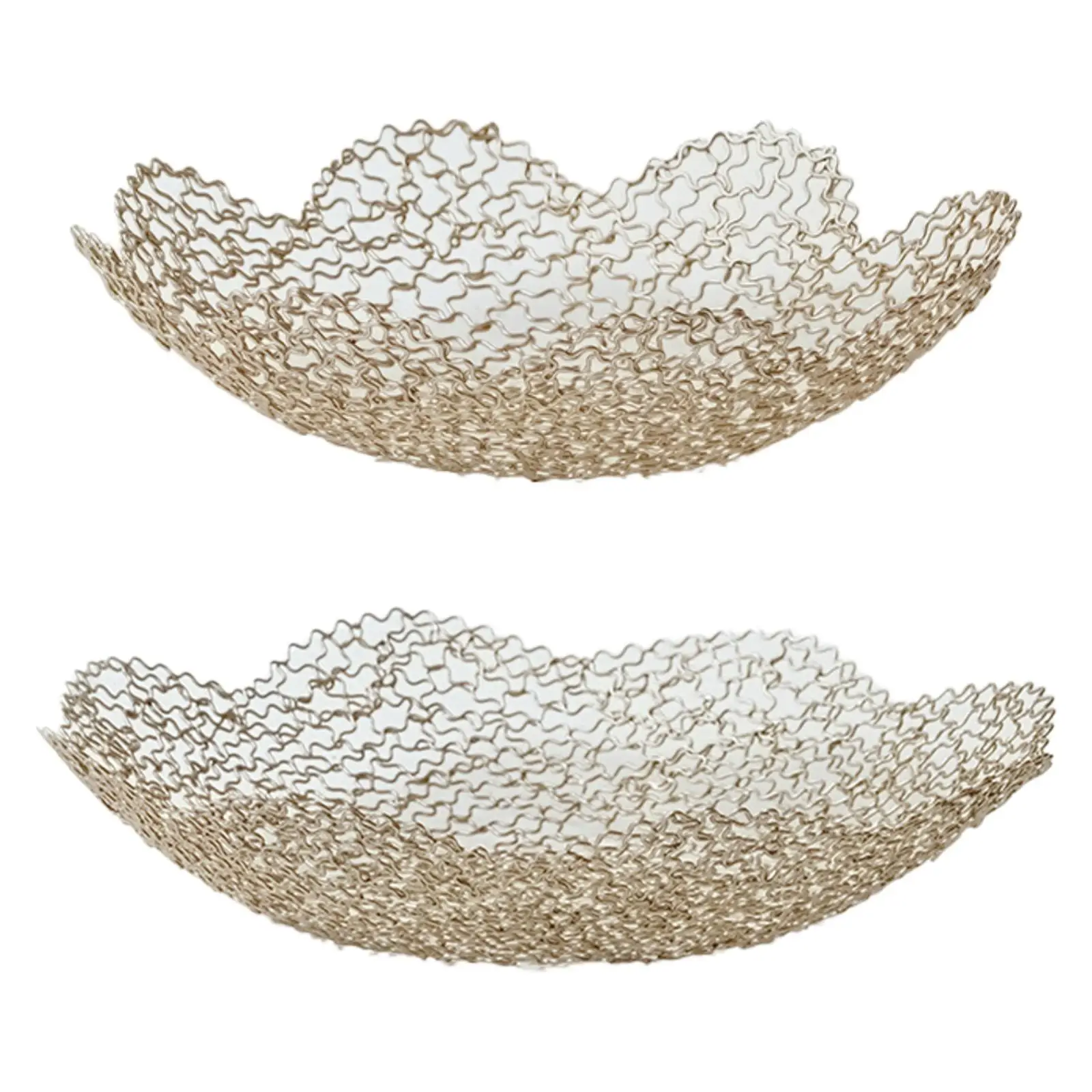 Metal Fruit Basket Flower Shape Tabletop Home Decor Modern Fruit Bowl Snack Cake Dish Fruit Plate for Dining Room Kitchen Home