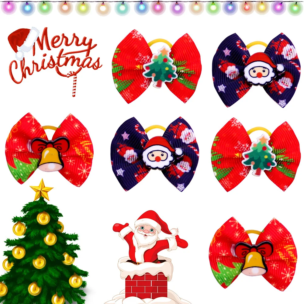 20 piezas pajaritas para perros, pajaritas navideñas para mascotas, horquilla para mascotas, accesorios de aseo para perros y gatos para perros pequeños - imagen 4