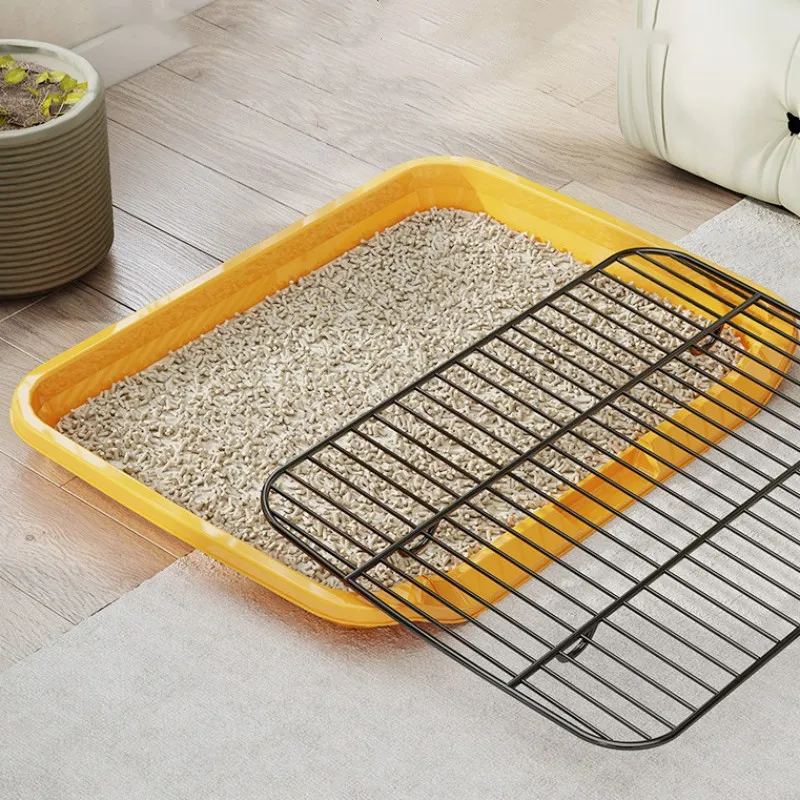 Inodoro de Interior para perros, caja de arena de acero inoxidable, antisalpicaduras, herramientas de limpieza, suministros para mascotas - imagen 3