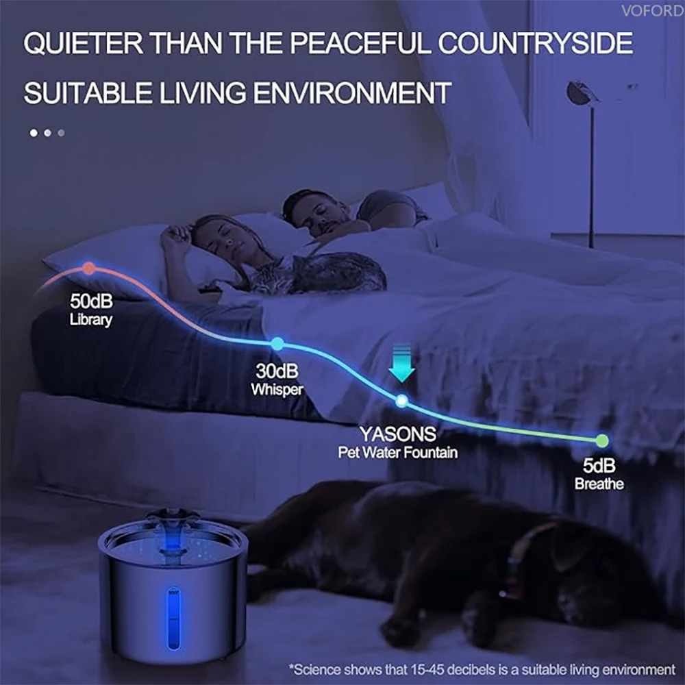 Fuente de agua para mascotas, bebedero automático de acero inoxidable 304 para gatos, dispensador de agua inteligente de 2,5l con ventana transparente - imagen 4