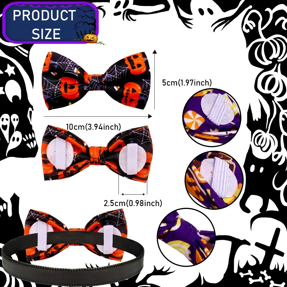 50 Uds. Pajarita para perro, accesorios para perros de Halloween, pajarita móvil para perro, accesorios para Collar, pajaritas para perros, calavera, suministros para mascotas - imagen 3