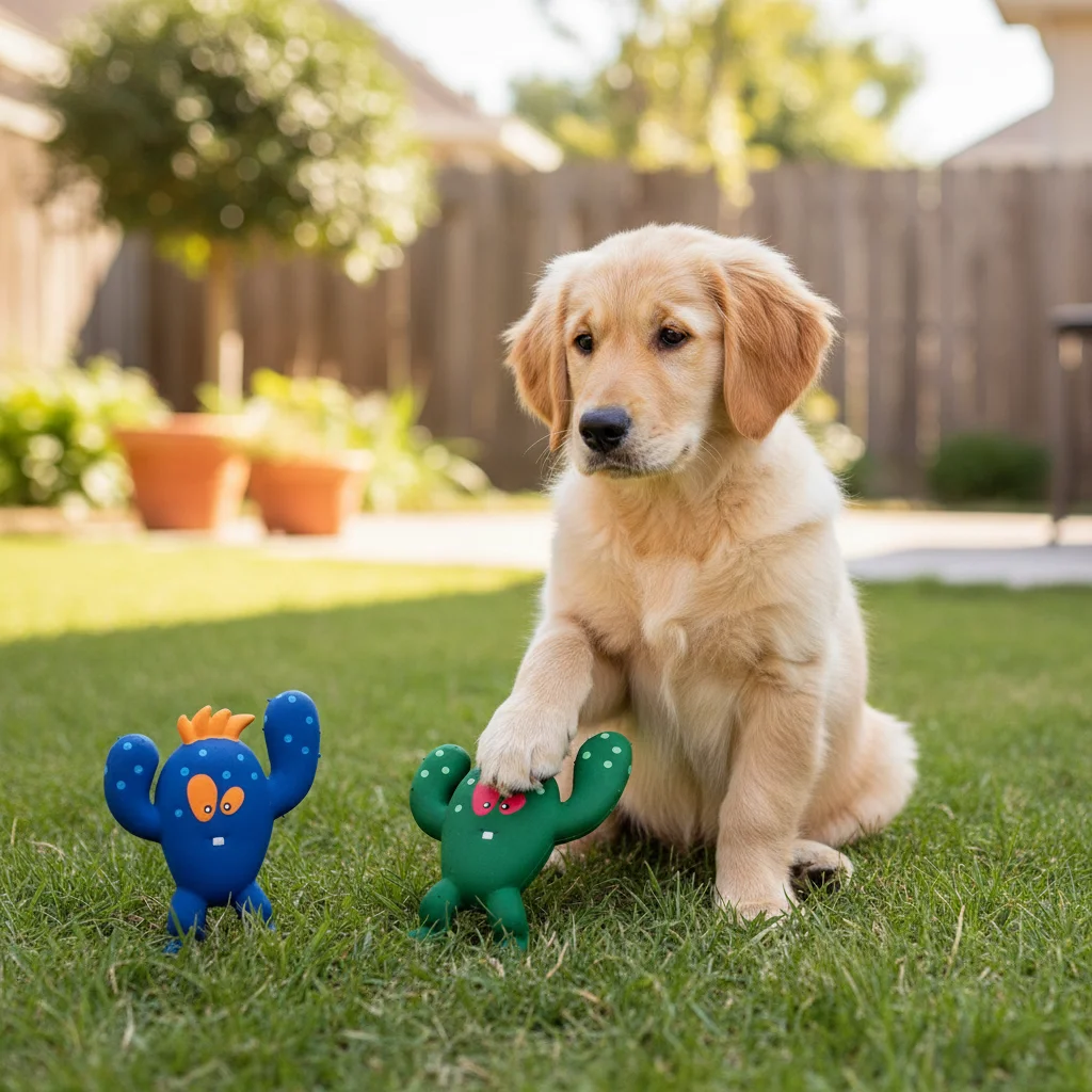 Juguete para perros chirriantes en forma de Cactus, juguete interactivo duradero para masticar, suministros de limpieza de dientes para cachorros, perros pequeños y medianos - imagen 2