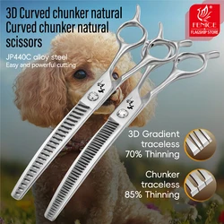 Tijeras de peluqueria para perros con dientes en gradiente 7 pulgadas