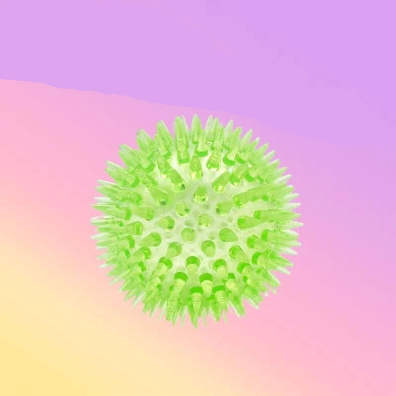 Juguetes para perros, juguete con sonido, Bola de limpieza de dientes chirriantes, entrenamiento TPR, juguete para masticar dientes de mascotas, accesorios de bolas de espina, regalo para cachorros - imagen 4