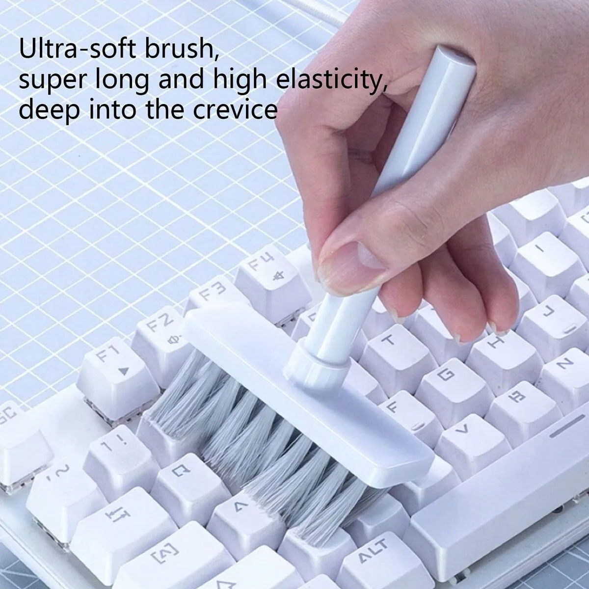 Cepillo limpieza multifuncional para teclado y auriculares – Cerdas suaves - imagen 2