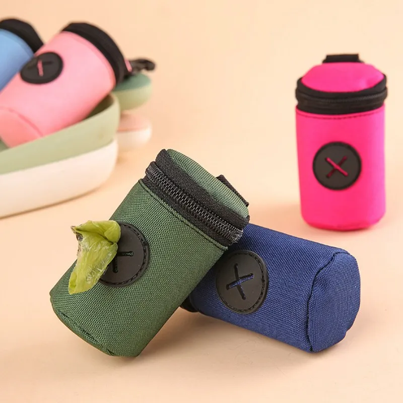 Dispensador de bolsas para excrementos de perros, soporte portátil para bolsas de excrementos para caminar con perros, dispensador de bolsas de basura colgantes, Mini bolsas, suministros para mascotas - imagen 2