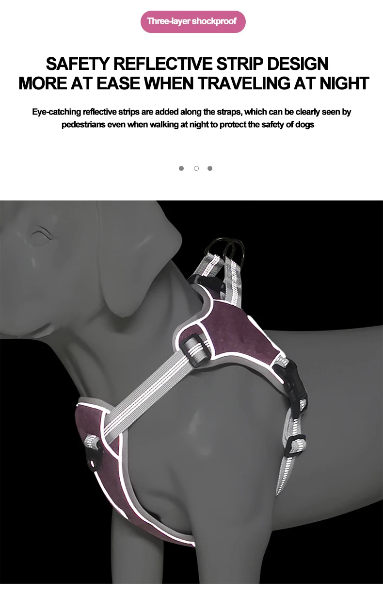 Arnés para perros, chaleco ajustable, pecho reflectante, entrenamiento de seguridad, chaleco para caminar, Collar para Bulldog Francés, mascotas y perros - imagen 4