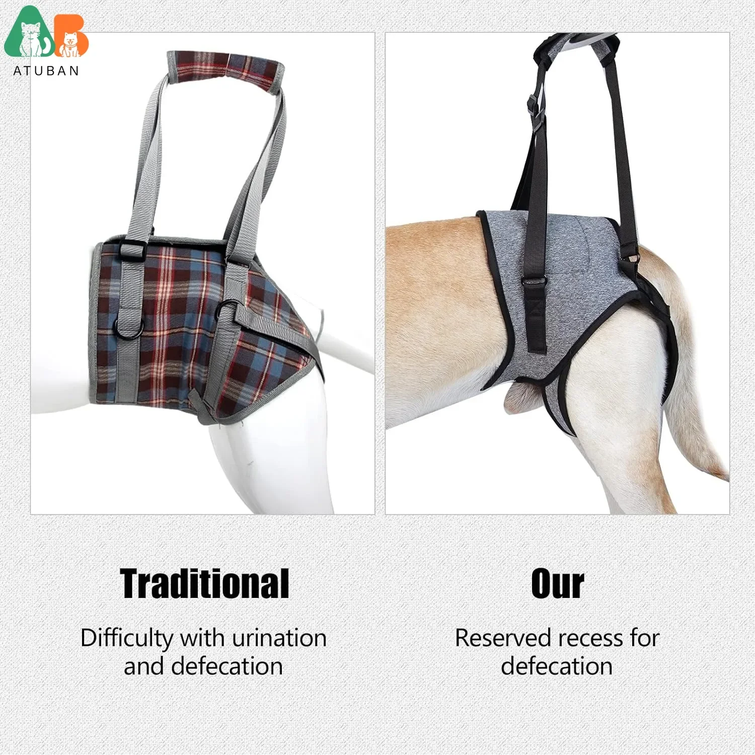 Eslinga para perros Soporte para piernas traseras para ayudar a la rehabilitar las extremidades traseras de los perros mayores Piernas traseras débiles Desabilidades y lesiones - imagen 2