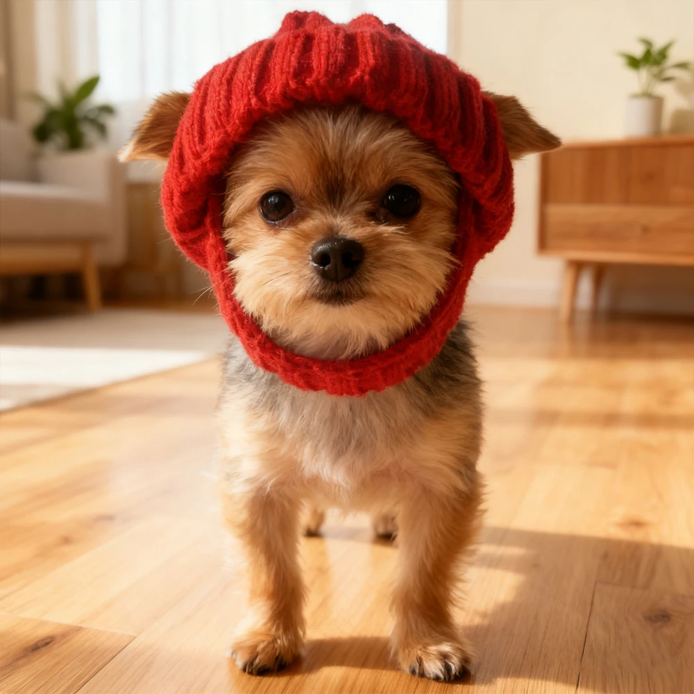 Gorro de punto para perro maltés – Protege orejas del frío en invierno - imagen 2