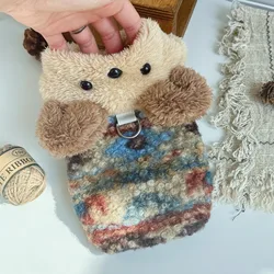 Lindo oso mascota Otoño/Invierno cuello de encaje suéter de Navidad Otoño/Invierno cálido grueso gato Teddy abrigo ropa de cachorro para perros pequeños