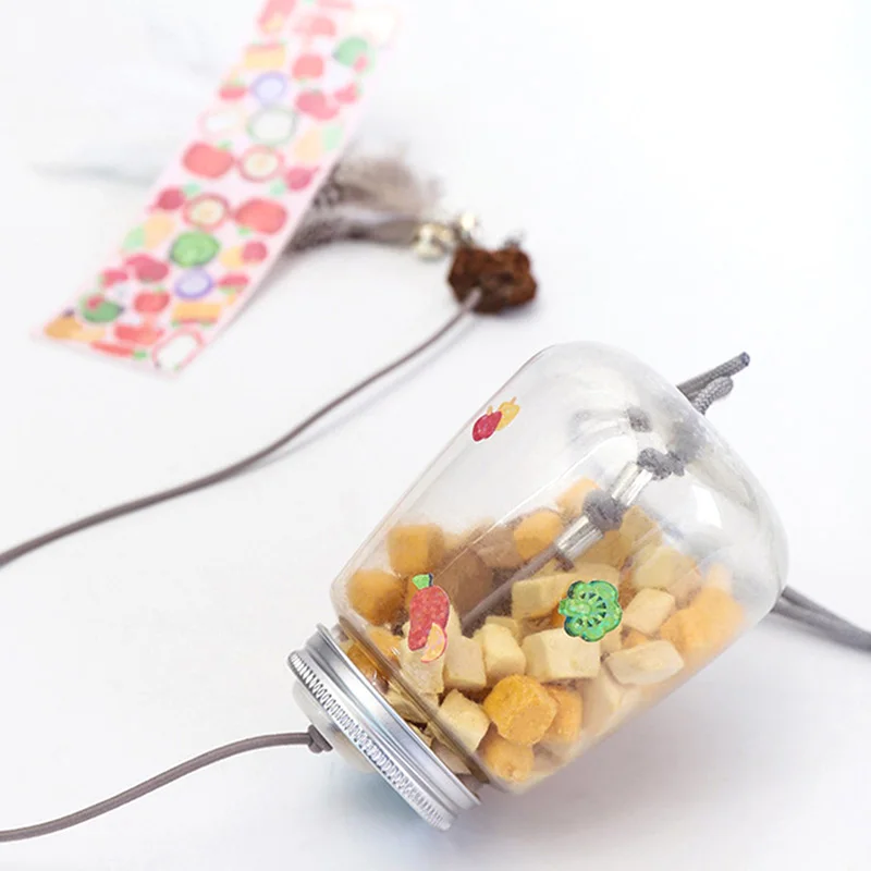 Puerta colgante para gatos, juguete interactivo de comida con fugas, juguetes de plumas para gatos con campana, divertidos juguetes de cuerda elástica, juguete de hierba gatera para gatitos, suministros para mascotas - imagen 5