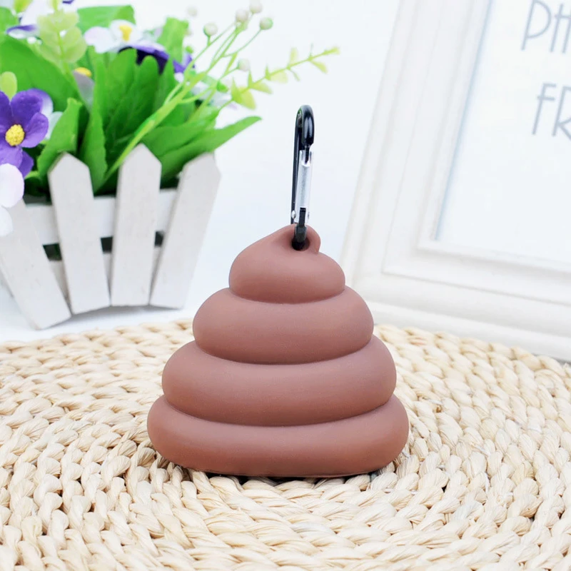 Bolsa para excrementos de mascotas en forma de mierda, bolsas para residuos de perros y gatos, soporte dispensador portátil para excrementos de perros, productos de limpieza para mascotas al aire libre, 1 ud. - imagen 4