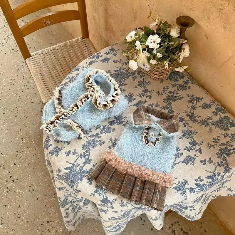 Ropa acogedora para perros de otoño e invierno: cálido vestido de princesa y abrigo tipo suéter, perfecta para perros pequeños Bichon y maltés - imagen 2