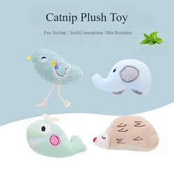 Juguetes peluche con hierba gatera para gato – Pájaro, elefante, erizo