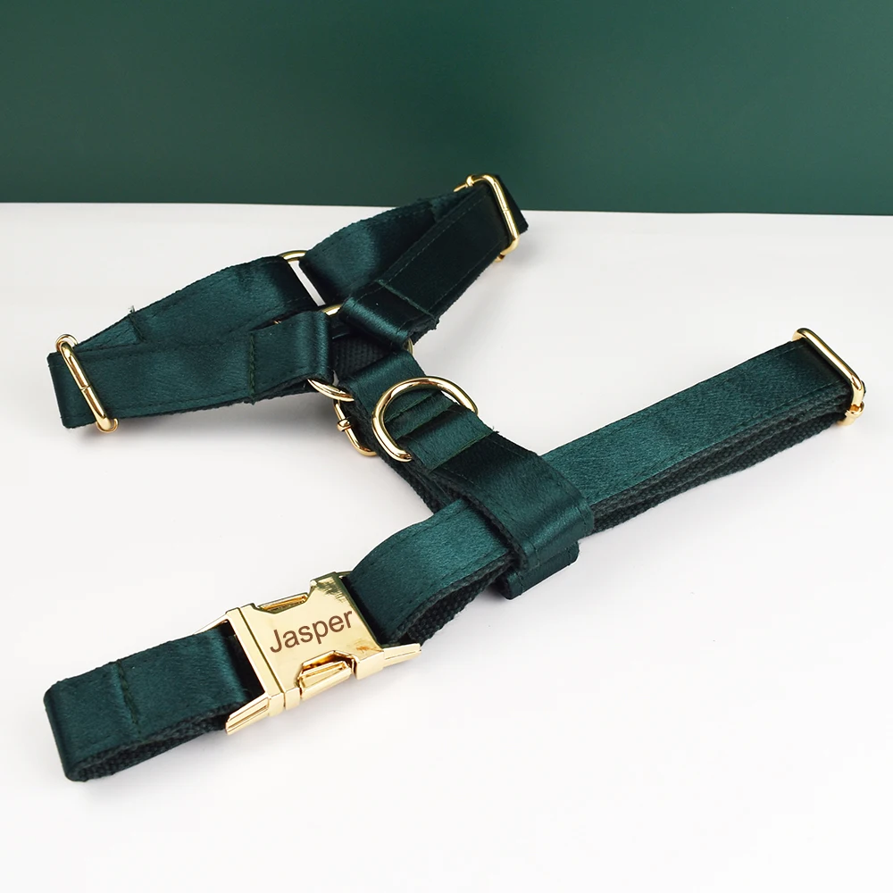 Venta caliente diseño personalizado Logo sublimación impreso poliéster accesorios para mascotas Collar de perro correas arnés arco conjunto cristal 11 - imagen 3